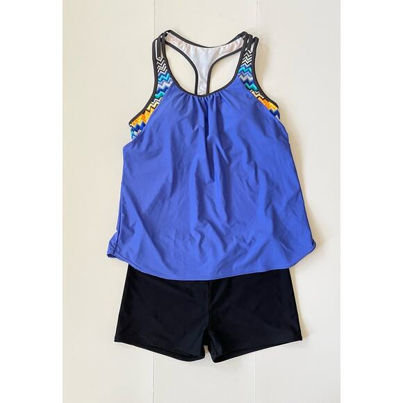 NWOT Women's Tank Top Tankini Swimsuit Rash Guard Set Large - Picture 4 of 10